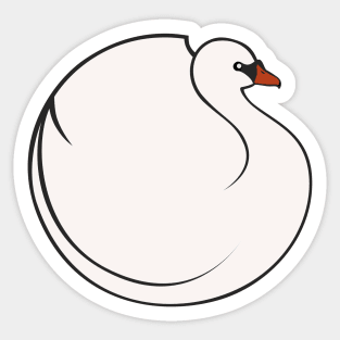 Bird Balls - White Swan Sticker